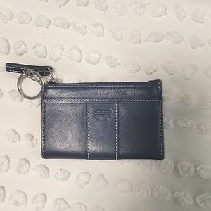 Coach leather wallet keychain